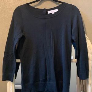 Loft light weight 30% wool black sweater.